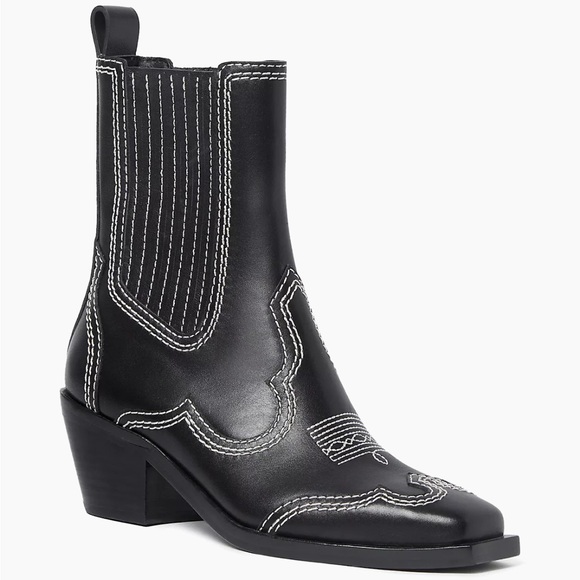 Loeffler Randall Agnes Western Leather Ankle Boots - Picture 2 of 12